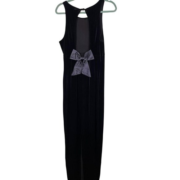 Stevie K Dress L Purple Velour Satin Bow Festival 80s Whimsigoth Fairy Preppy - Picture 1 of 16